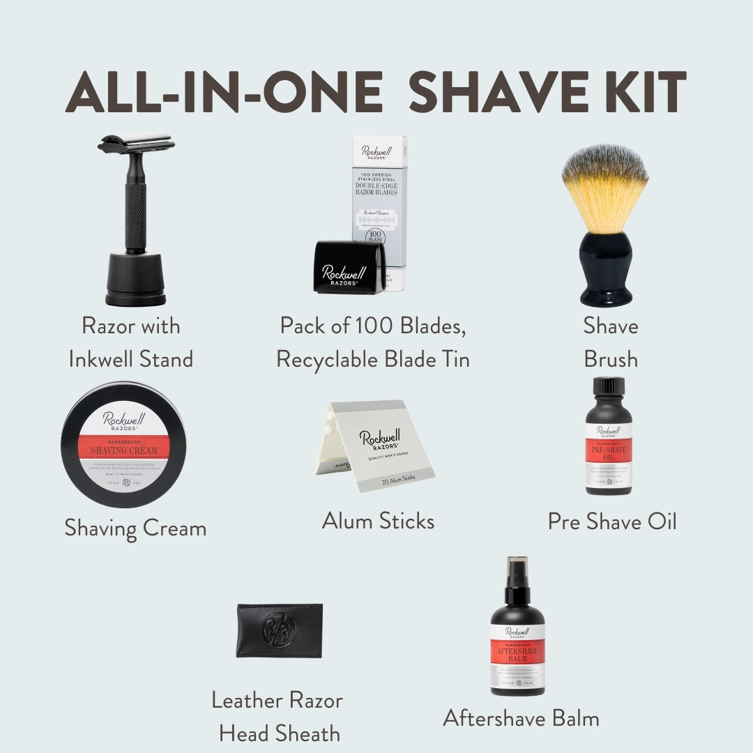 Rockwell 6S Black Stainless Steel All-In-One Shave Kit