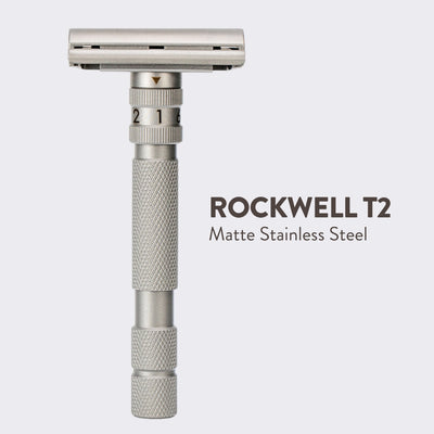 Rockwell T2 Dial Adjustable Stainless Steel Safety Razor